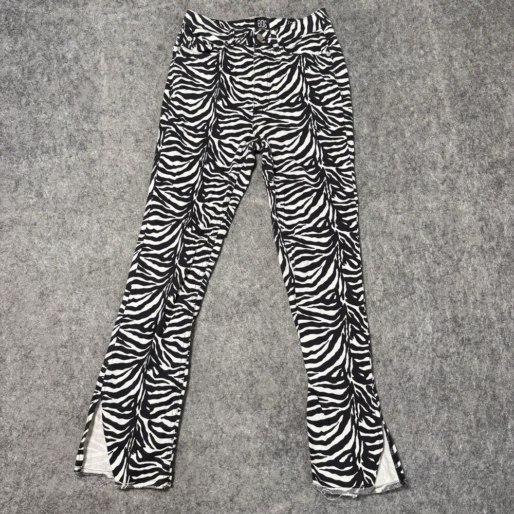 BDG Urban Outfitters Zebra Pants Size 24 High Rise NWOT Split Hem Raw Edge Denim